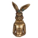 Clayre & Eef Statuetta decorativa Coniglio 27x17x51 cm Color oro Plastica