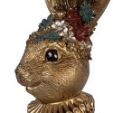 Clayre & Eef Statuetta decorativa Coniglio 27x17x51 cm Color oro Plastica