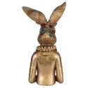 Clayre & Eef Statuetta decorativa Coniglio 27x17x51 cm Color oro Plastica