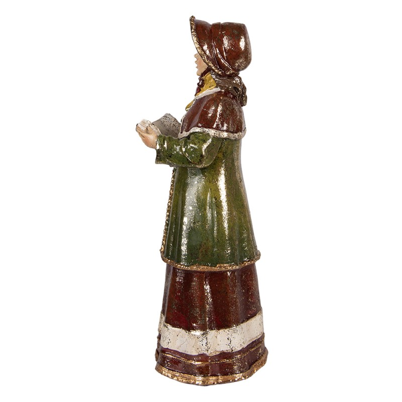 Clayre & Eef Weihnachtsdekorationsfigur Krippe 34/31/21/20 cm Rot Kunststoff
