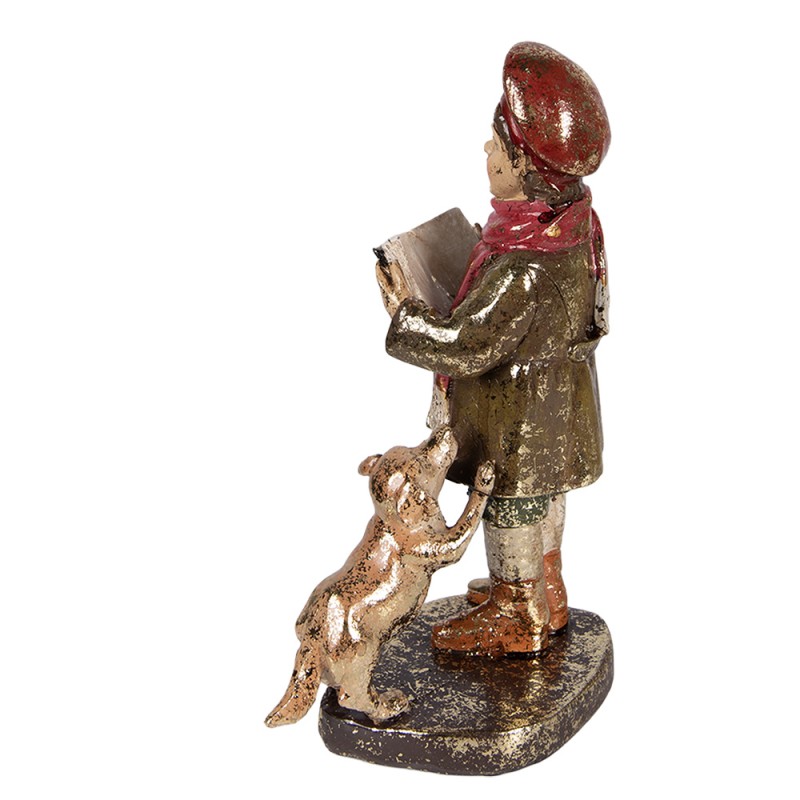 Clayre & Eef Weihnachtsdekorationsfigur Krippe 34/31/21/20 cm Rot Kunststoff
