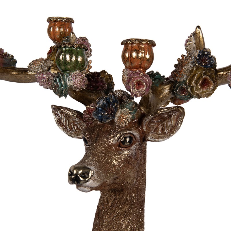 Clayre & Eef Kerzenständer Herz 51x21x50 cm Braun Kunststoff