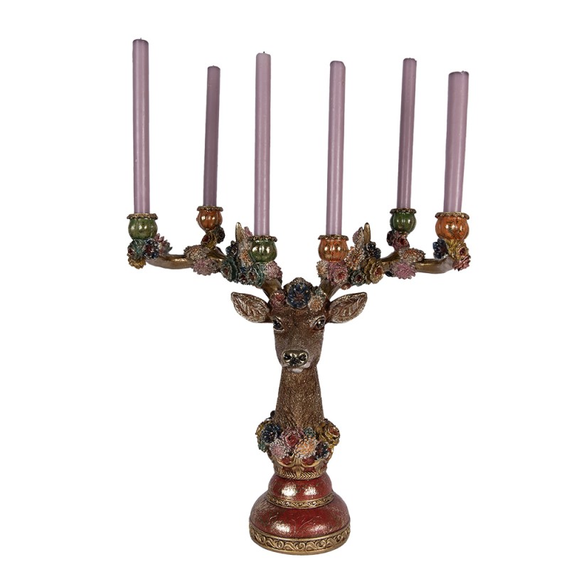 Clayre & Eef Kerzenständer Herz 51x21x50 cm Braun Kunststoff