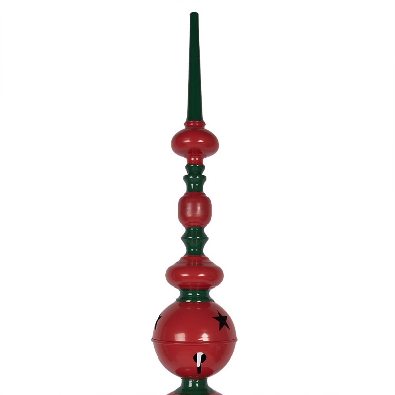 Clayre & Eef Statuetta decorativa di Natale Ø 31x193 cm Rosso Verde Metallo