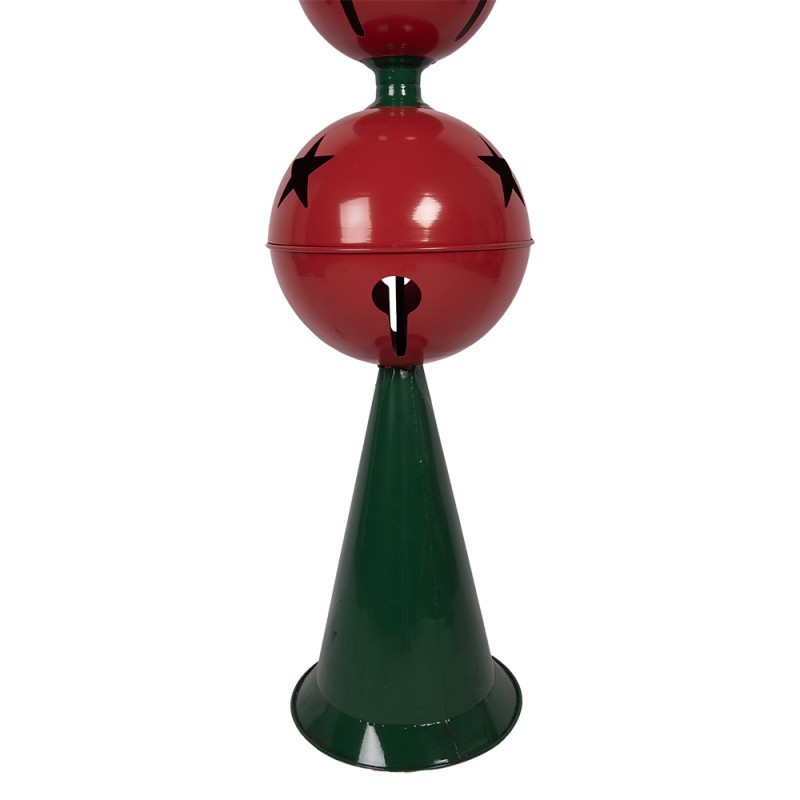 Clayre & Eef Statuetta decorativa di Natale Ø 31x193 cm Rosso Verde Metallo