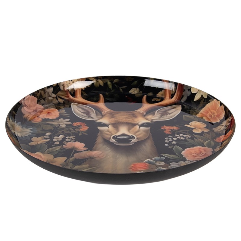 Clayre & Eef Decoratie schaal Ø 28x3 cm Zwart Metaal