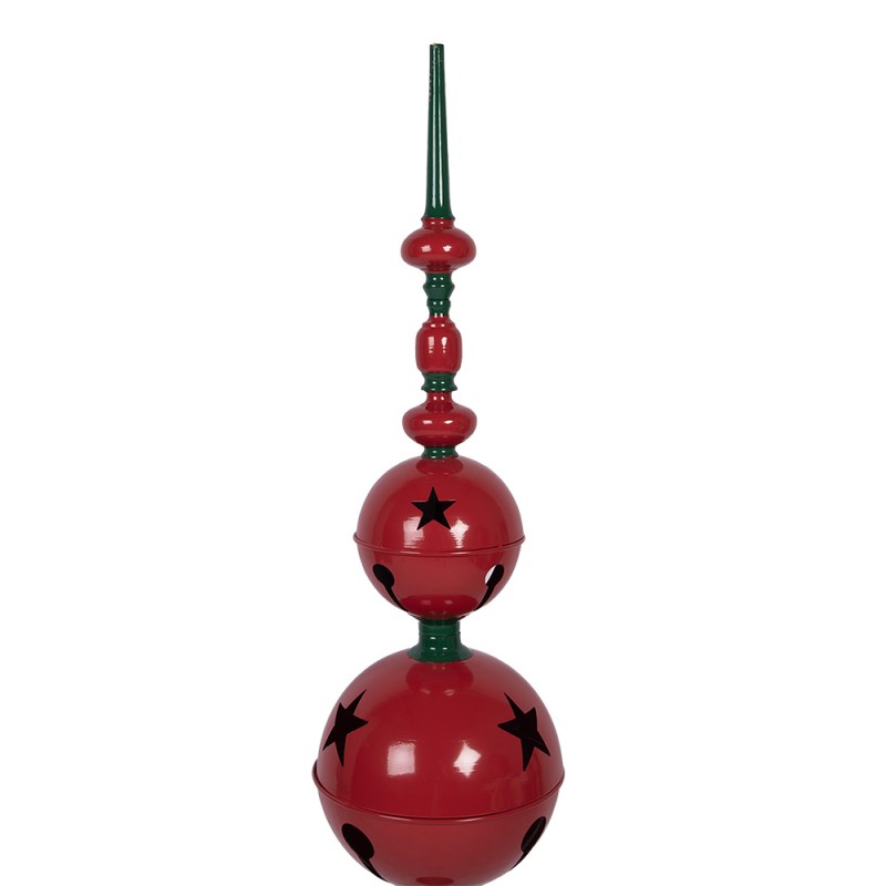 Clayre & Eef Statuetta decorativa di Natale Ø 31x142 cm Rosso Verde Metallo