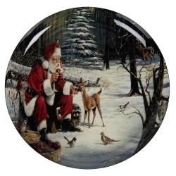 Clayre & Eef Decoratie schaal Ø 28x3 cm Wit Metaal