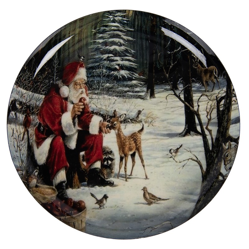 Clayre & Eef Decoratie schaal Ø 28x3 cm Wit Metaal