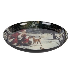 Clayre & Eef Decoratie schaal Ø 28x3 cm Wit Metaal