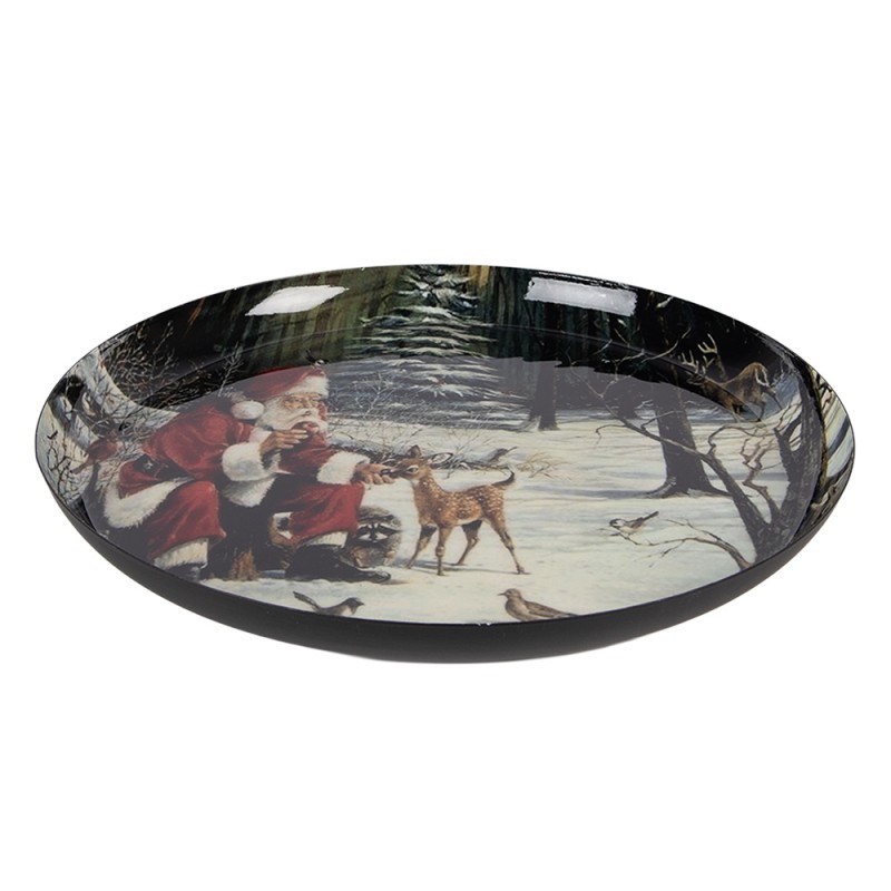 Clayre & Eef Decoratie schaal Ø 28x3 cm Wit Metaal