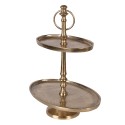 Clayre & Eef 2-Schicht-Etagere 27x18x34 cm Goldfarbig Aluminium
