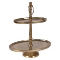 Clayre & Eef 2-Schicht-Etagere 27x18x34 cm Goldfarbig Aluminium