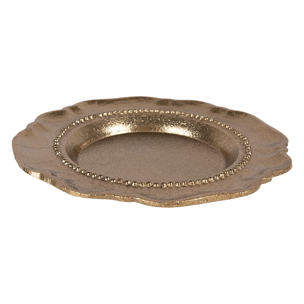 Clayre&Eef Decoratie schaalØ 20x2 cm Goudkleurig Aluminium afbeelding