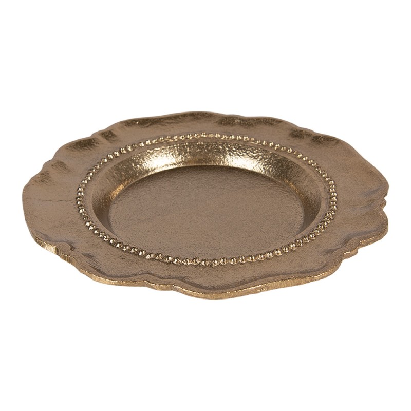 Clayre & Eef Decoratie schaal Ø 20x2 cm Goudkleurig Aluminium