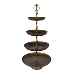Clayre & Eef Etagere Ø 37x79 cm Goldfarbig Aluminium