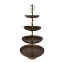 Clayre & Eef Etagere Ø 37x79 cm Goldfarbig Aluminium