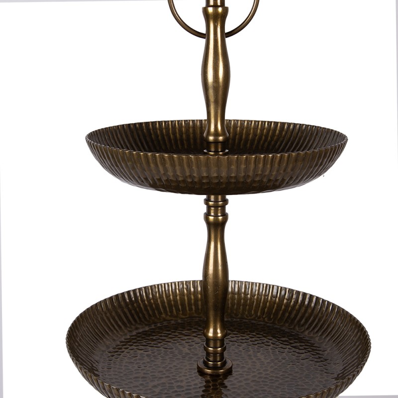 Clayre & Eef Etagere Ø 37x79 cm Goldfarbig Aluminium