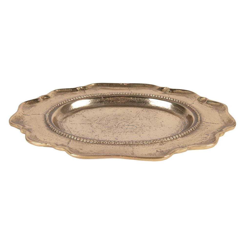 Clayre&Eef Decoratie schaal 31x22x3 cm Goudkleurig Aluminium afbeelding