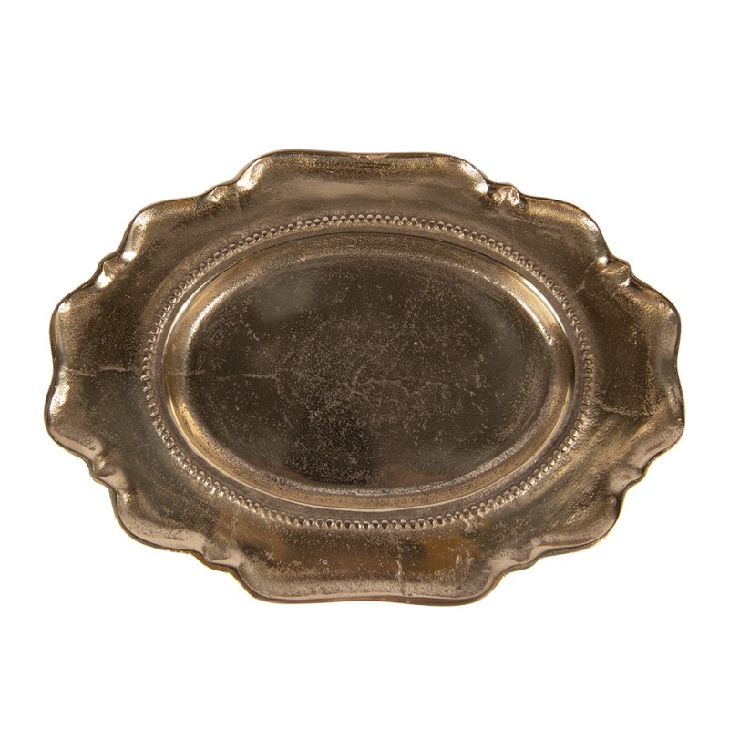 Clayre & Eef Decoratie schaal 31x22x3 cm Goudkleurig Aluminium