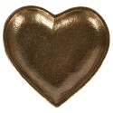 Clayre & Eef Dekoration Schale Herz 14x14x2 cm Goldfarbig Aluminium