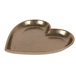 Clayre & Eef Decorative Bowl Heart 21x21x2 cm Gold colored Aluminium