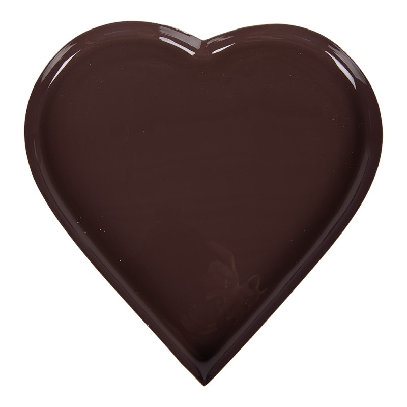 Clayre & Eef Decoratie schaal Set van 3 Hart Ø 24 / Ø 19 / Ø 13 cm Meerkleurig Metaal