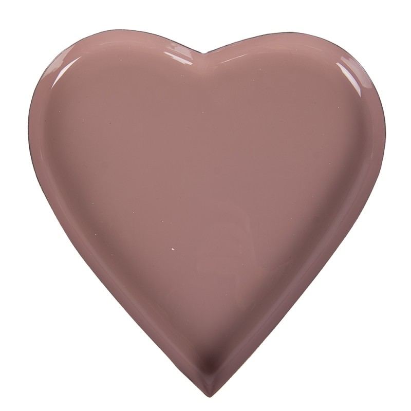 Clayre & Eef Decoratie schaal Set van 3 Hart Ø 24 / Ø 19 / Ø 13 cm Meerkleurig Metaal