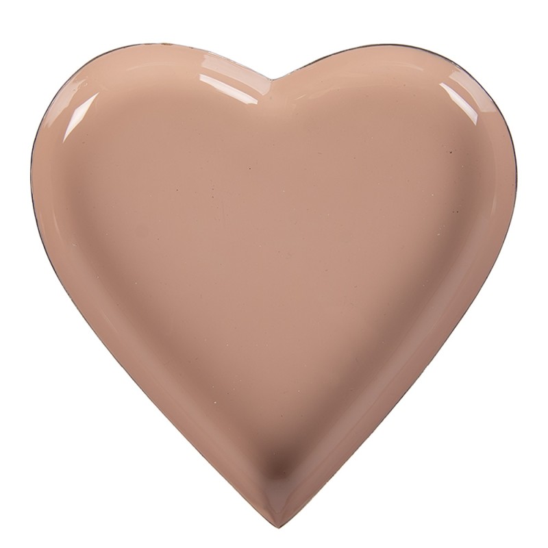 Clayre & Eef Decoratie schaal Set van 3 Hart Ø 24 / Ø 19 / Ø 13 cm Meerkleurig Metaal