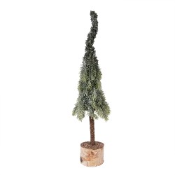 Clayre & Eef Mini Artificial Christmas Tree Ø 10x35 cm Green Wood