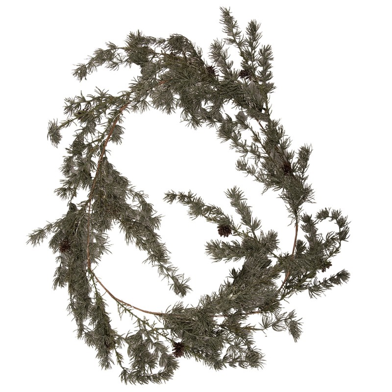 Clayre & Eef Christmas garland 20x7x180 cm / 3xAA Green Wood