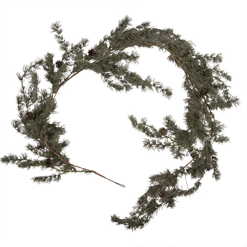 Clayre & Eef Christmas garland 20x7x180 cm / 3xAA Green Wood