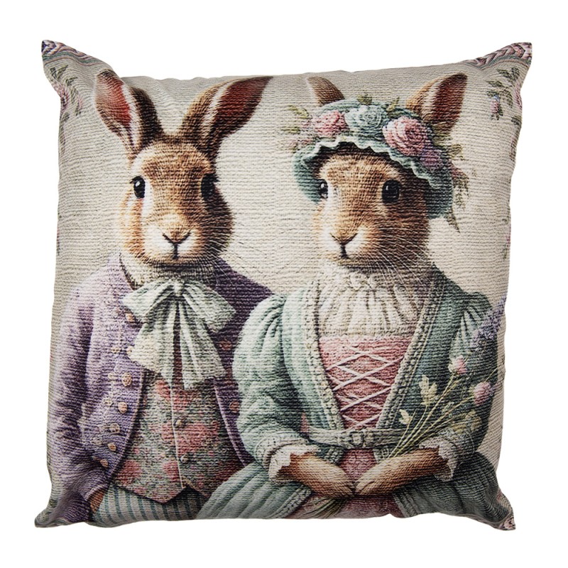 Clayre & Eef Cushion Cover 45x45 cm Beige Polyester