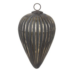 Clayre & Eef Palla di natale Ø 15x26 cm Nero Vetro