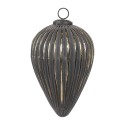 Clayre & Eef Christmas Bauble Ø 14x20 cm Black Glass
