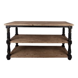 Clayre & Eef Table de présentation 180x100x85 cm Noir Bois