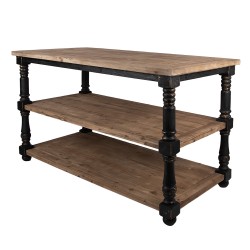 Clayre & Eef Table de présentation 180x100x85 cm Noir Bois