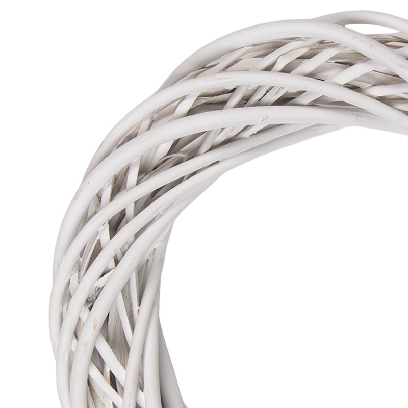 Clayre & Eef Couronne Ø 30x6 cm Blanc Rotin