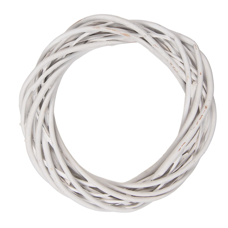 Clayre & Eef Couronne Ø 20x4 cm Blanc Rotin