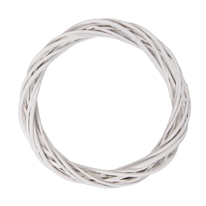 Clayre & Eef Couronne Ø 30x4 cm Blanc Rotin