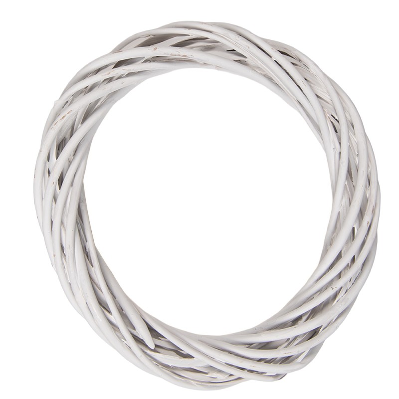 Clayre & Eef Couronne Ø 20x4 cm Blanc Rotin