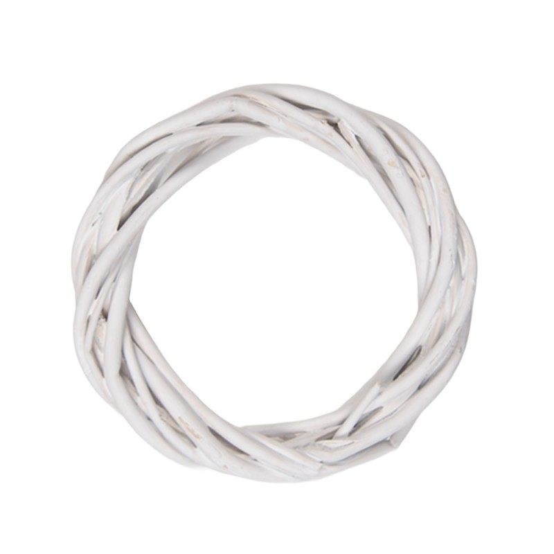 Clayre & Eef Couronne Ø 10x2 cm Blanc Rotin