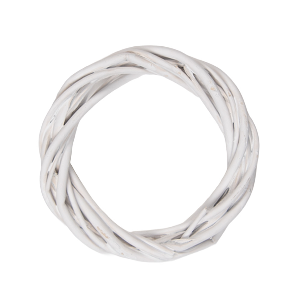 Clayre & Eef Krans Ø 10x2 cm Wit Rotan afbeelding