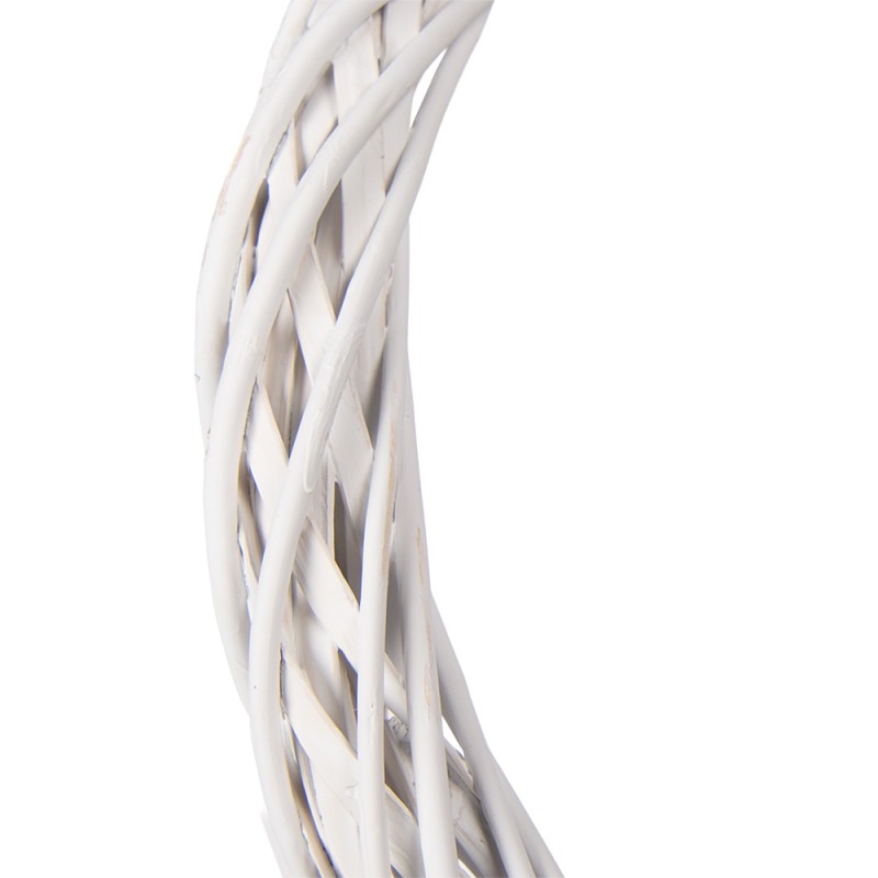 Clayre & Eef Couronne Ø 10x2 cm Blanc Rotin