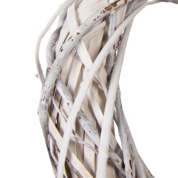 Clayre & Eef Couronne Ø 40x8 cm Blanc Rotin