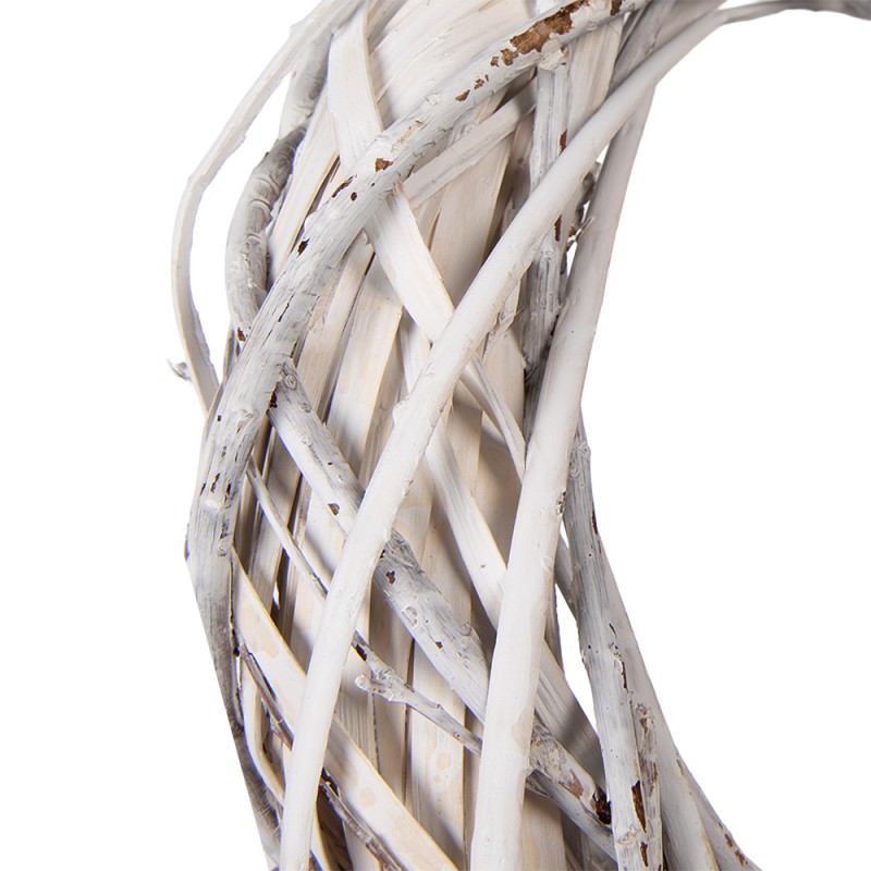 Clayre & Eef Couronne Ø 40x8 cm Blanc Rotin