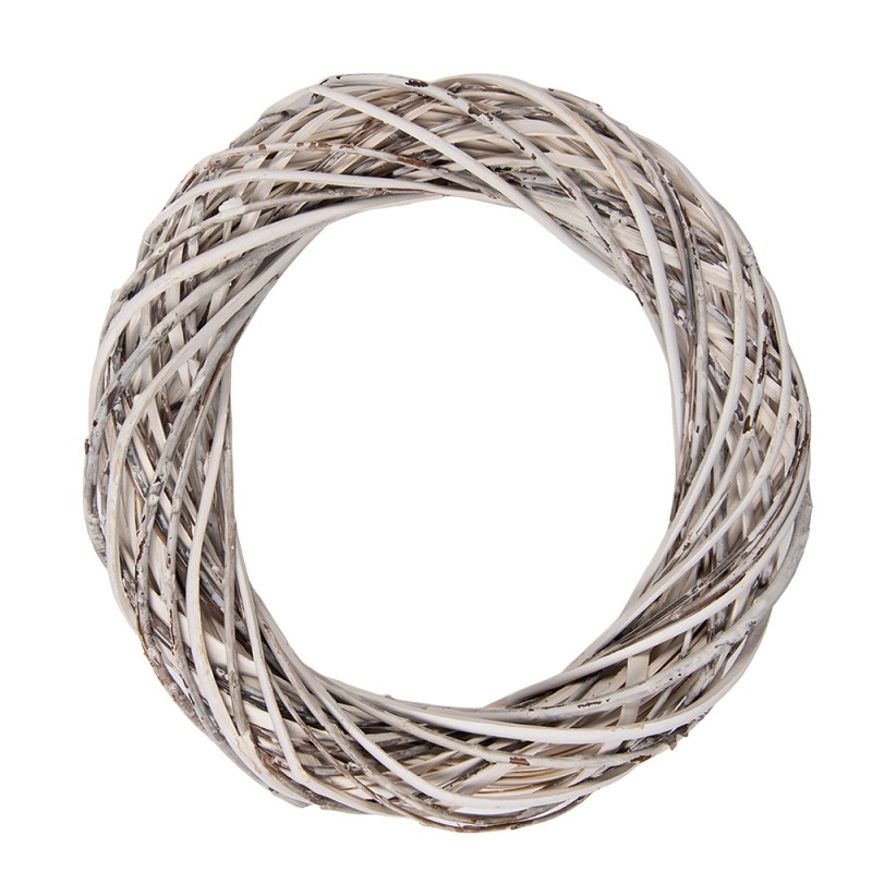 Clayre & Eef Couronne Ø 30x6 cm Blanc Rotin