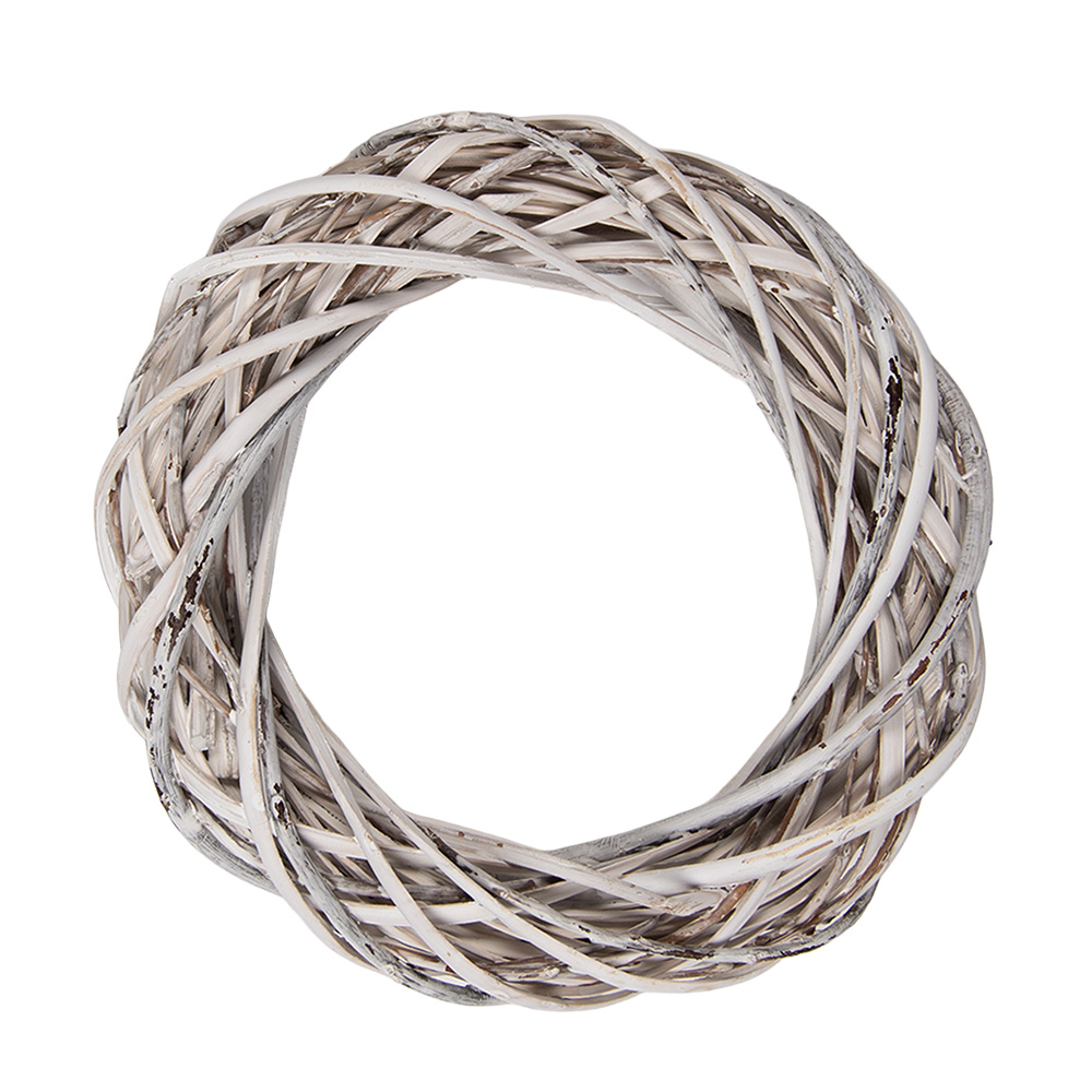 Clayre&Eef KransØ 20x4 cm Wit Rotan afbeelding