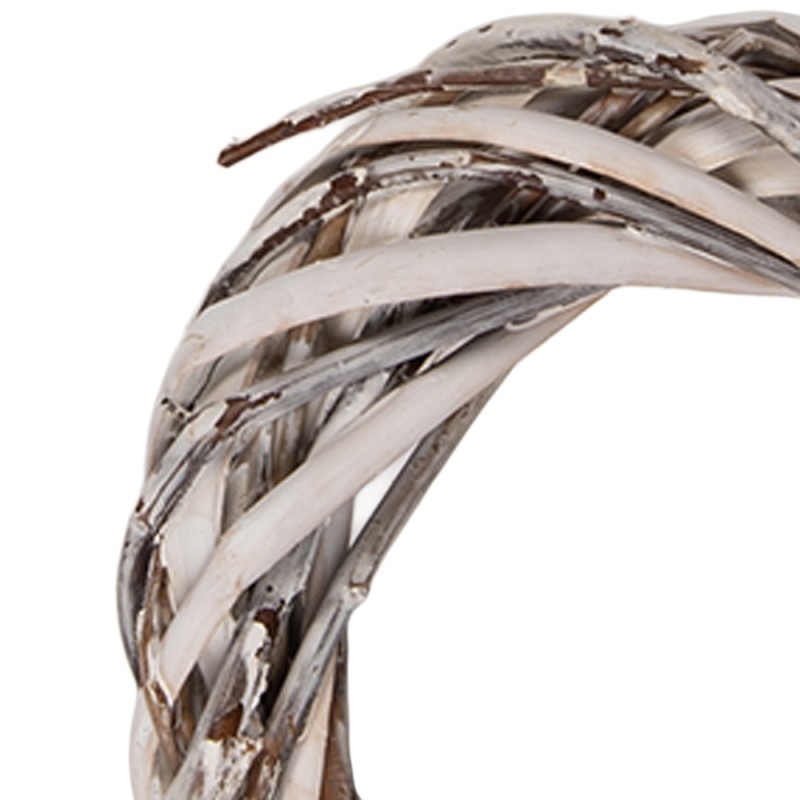 Clayre & Eef Couronne Ø 10x2 cm Blanc Rotin