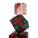 Clayre & Eef Décoration de Noël Image Cadeau 36x36x90 cm Rouge Vert Métal